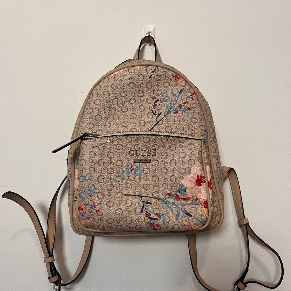 Guess Floral Tan Mini Backpack